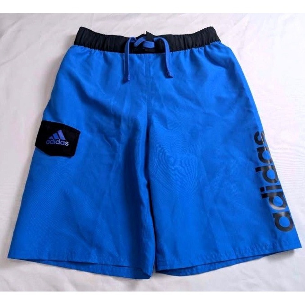 Adidas ~ boys' swim trunks boardshorts ~ royal blue/black ~ Size MEDIUM